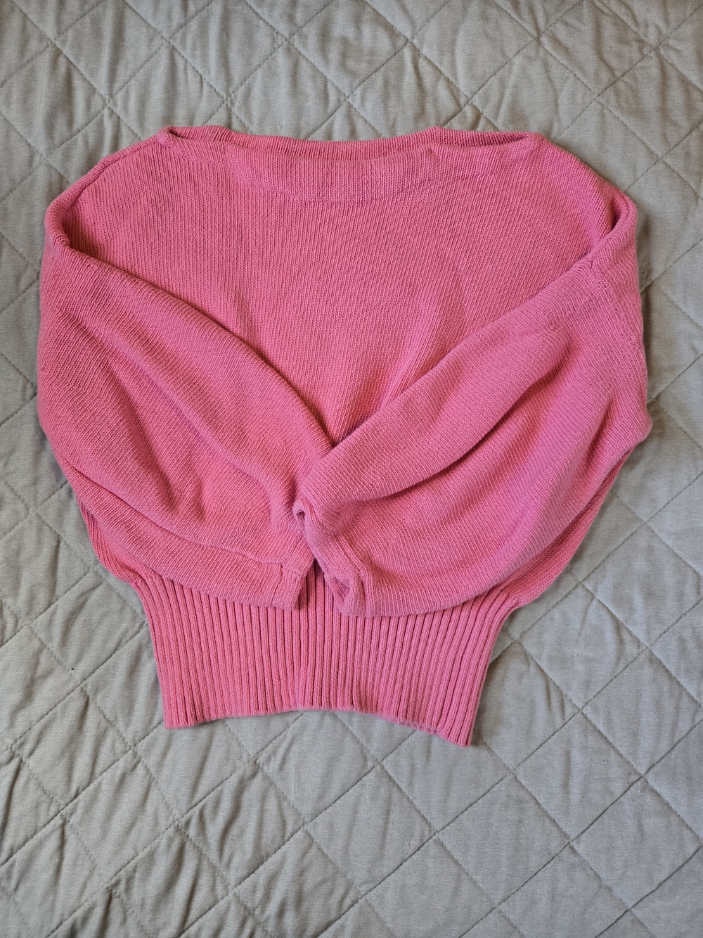 Cable & Gauge Pink Boatneck Dolman Sweater